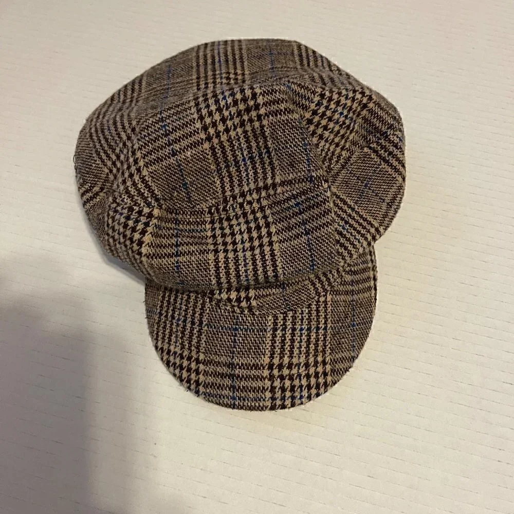 Urban Outfitters Women's Brown and Black Newsboy Caps Brown Tweed S/M